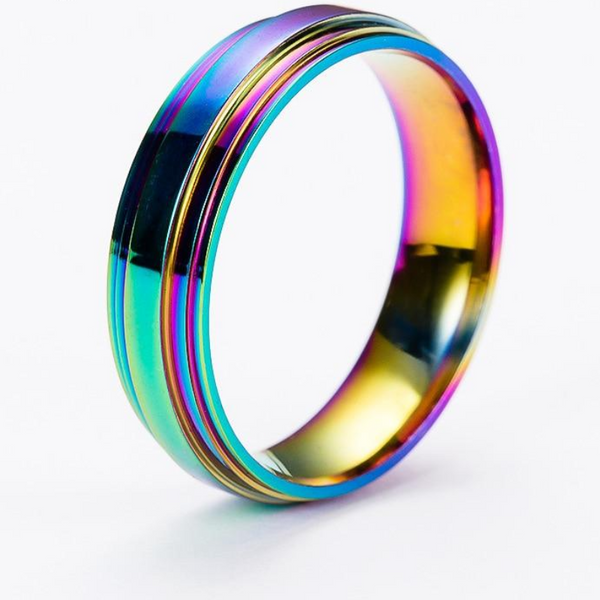 FREE Rainbow Titanium Style Stepped Ring - Kay&P