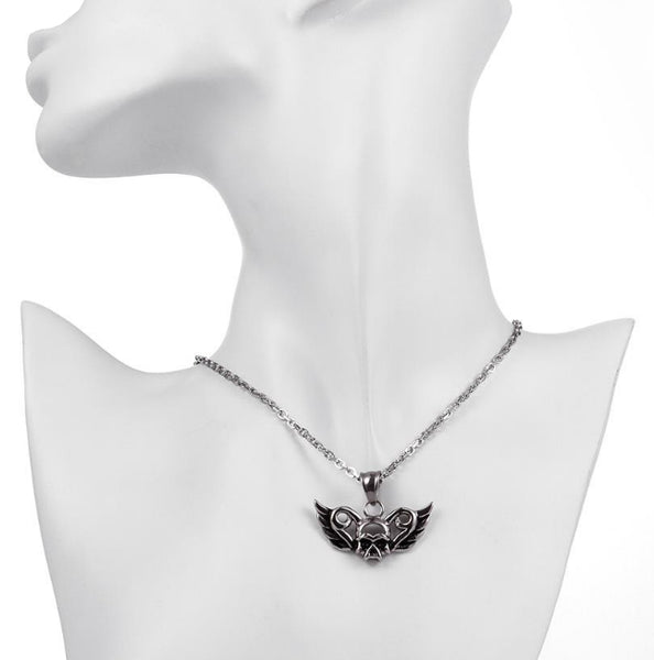 Stainless Steel Skull Helmet Necklace - Kay&P