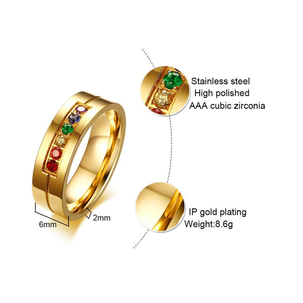 FREE Gold Rainbow Gemstone Ring - Kay&P