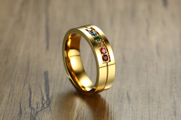 FREE Gold Rainbow Gemstone Ring - Kay&P