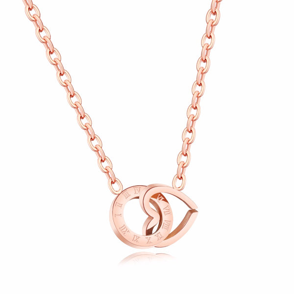 Roman Numerals & Heart Necklace - Kay&P