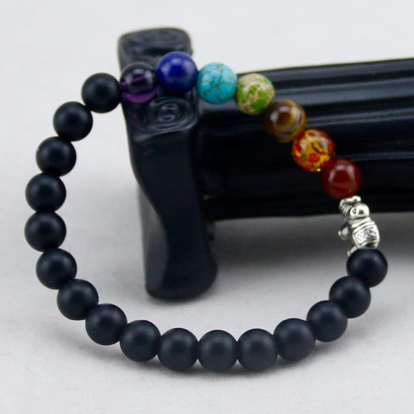8mm Elephant Matte Beads Chakra Bracelet - Kay&P
