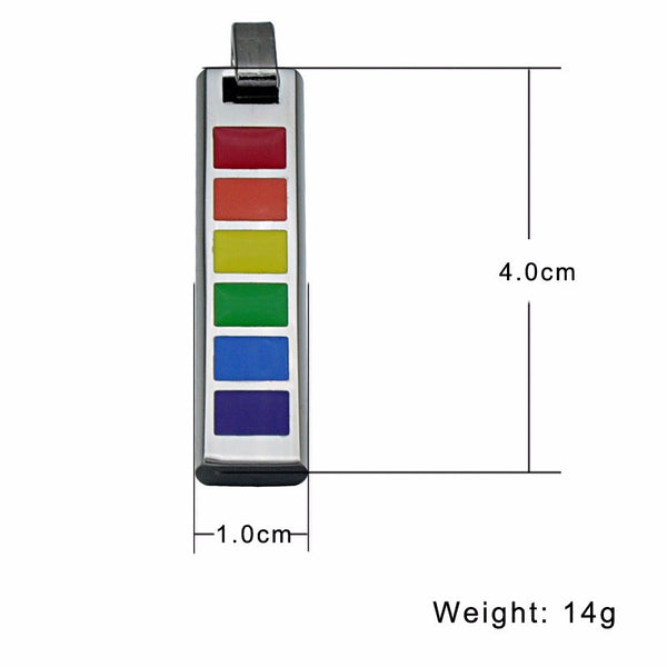 Stainless Steel Rainbow Bar Pendant Necklace - Kay&P