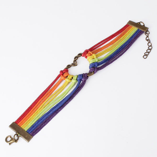 Rainbow Bracelet - Equality, Pride, Heart - Kay&P