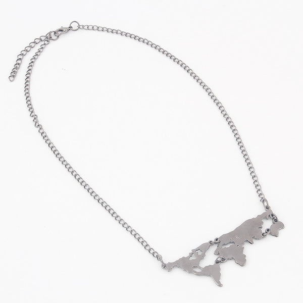 World Map Pendant Necklace - Kay&P