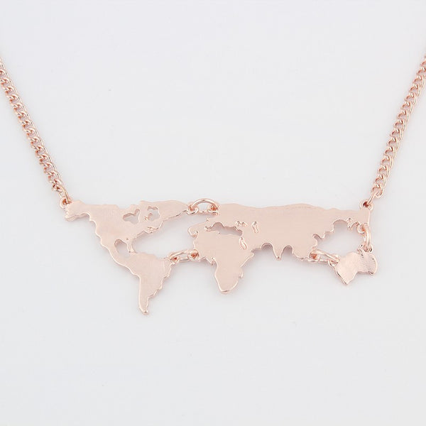 World Map Pendant Necklace - Kay&P