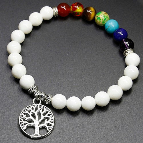 FREE 8mm Tree of Life Matte Beads Chakra Bracelet - Kay&P