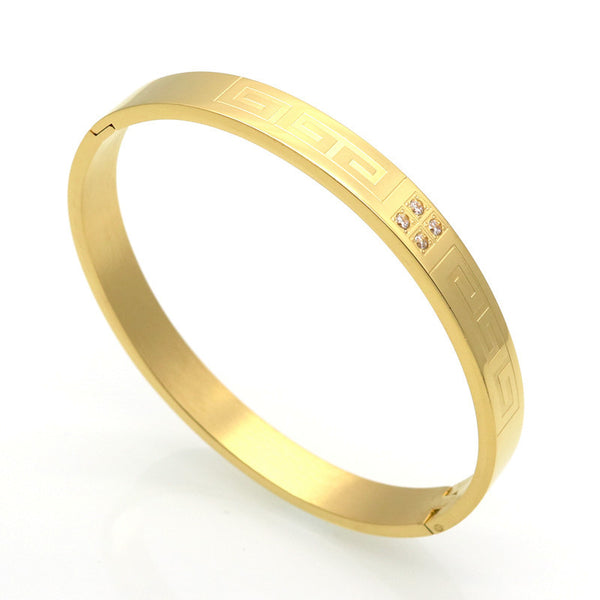 Round Patterned G Bangle - Kay&P