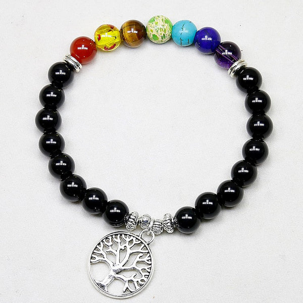 FREE 8mm Tree of Life Matte Beads Chakra Bracelet - Kay&P
