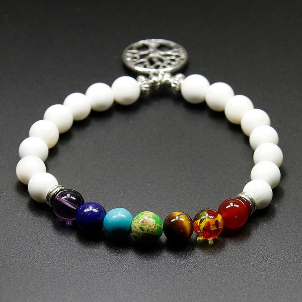 FREE 8mm Tree of Life Matte Beads Chakra Bracelet - Kay&P