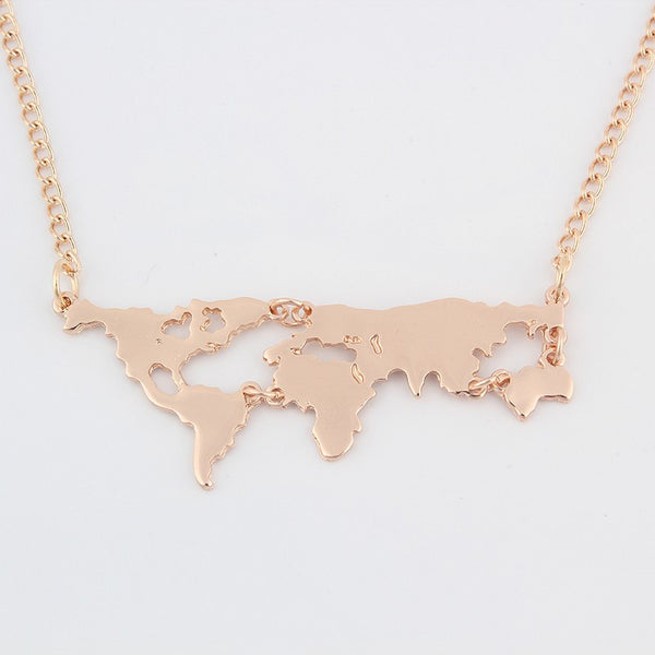 World Map Pendant Necklace - Kay&P