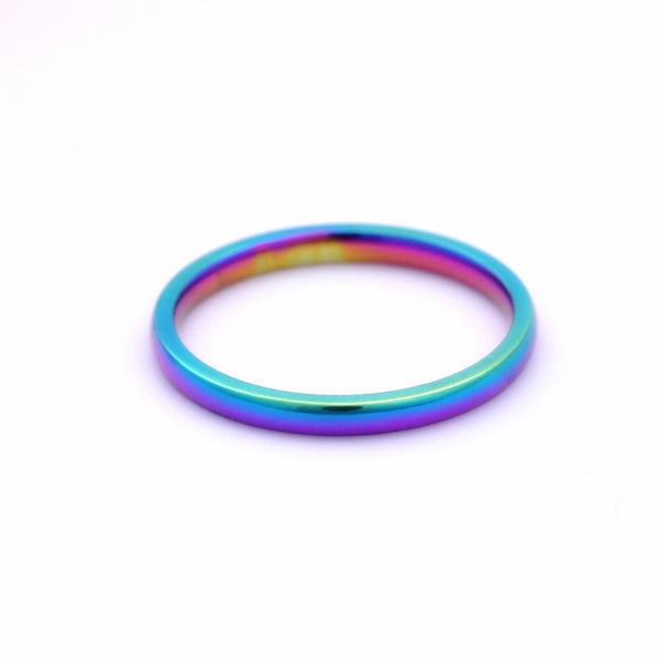 Rainbow Titanium Style Ultra Thin Ring - Kay&P