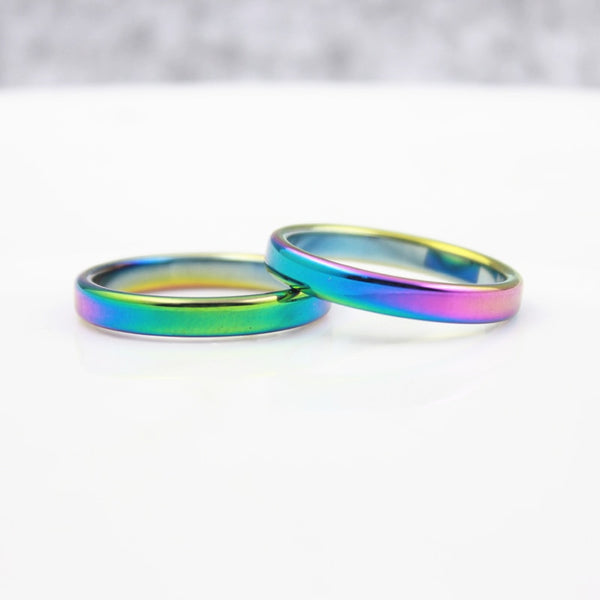 Rainbow Titanium Style Slim Ring - Kay&P