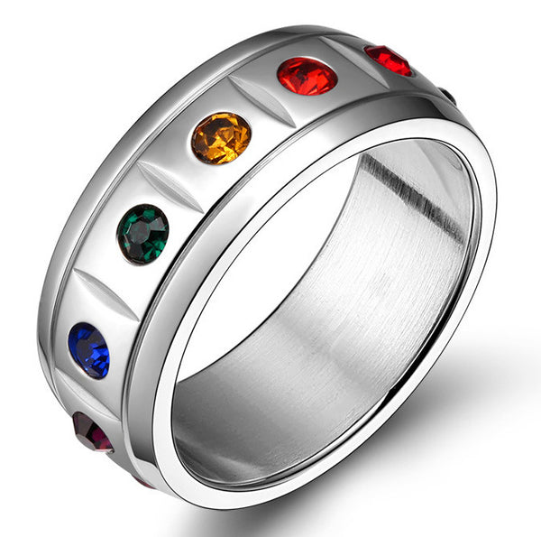 FREE Stainless Steel Rainbow Gem Ring - Kay&P