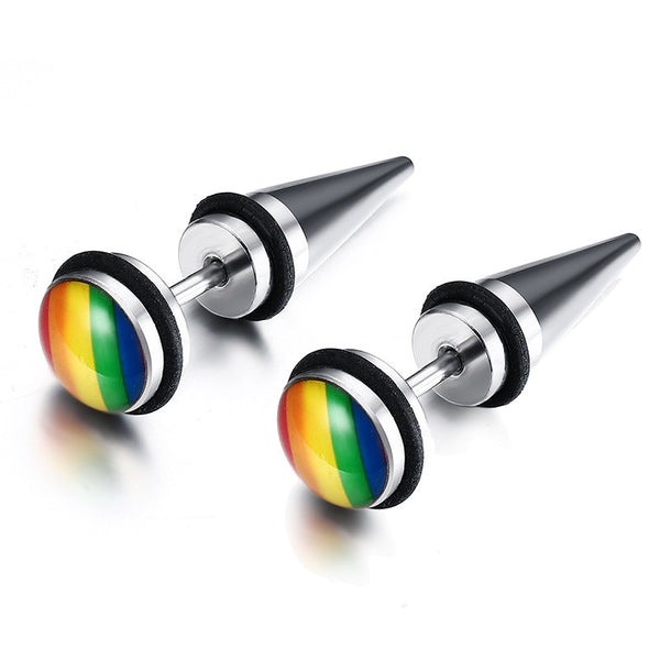 LGBT Rainbow Spike Earrings - Kay&P