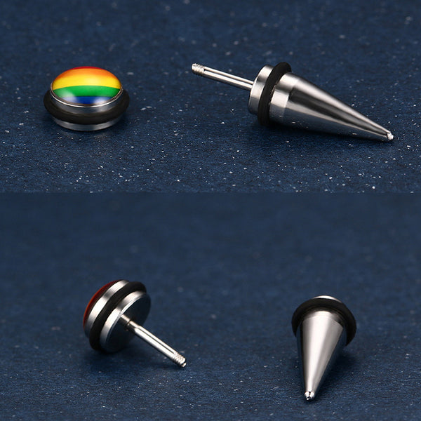 LGBT Rainbow Spike Earrings - Kay&P