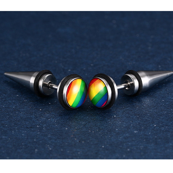 LGBT Rainbow Spike Earrings - Kay&P