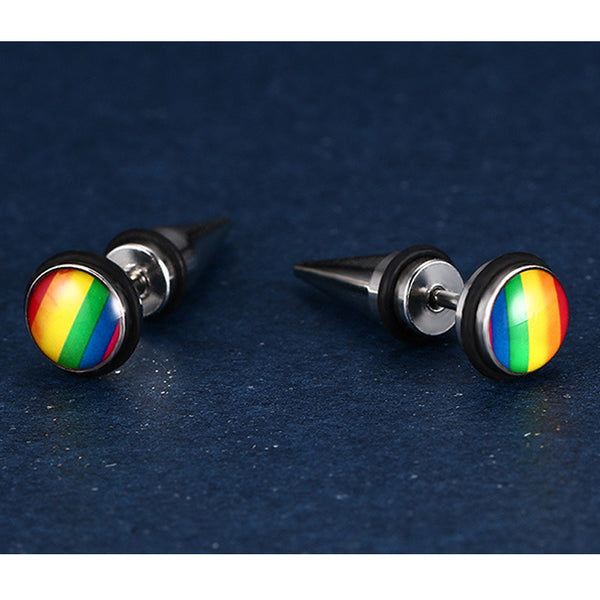 LGBT Rainbow Spike Earrings - Kay&P