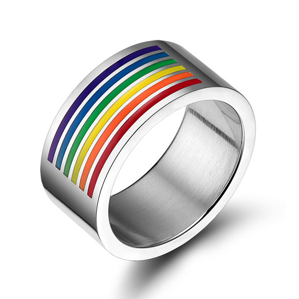 FREE Wide Rainbow Stripe Ring - Kay&P