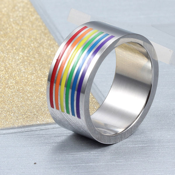 FREE Wide Rainbow Stripe Ring - Kay&P
