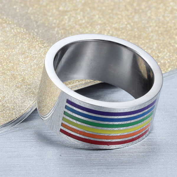 FREE Wide Rainbow Stripe Ring - Kay&P