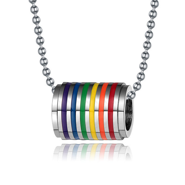 FREE LGBT Rainbow Cylinder Necklace - Kay&P