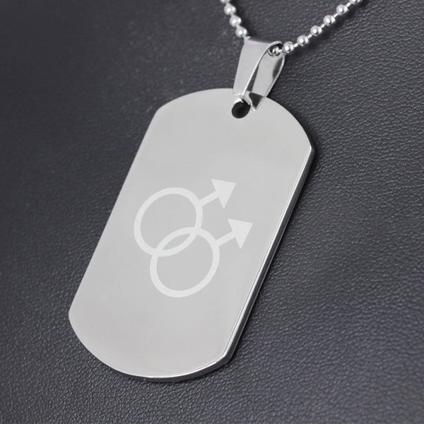 Stainless Steel Male-Male Dog Tag Necklace - Kay&P
