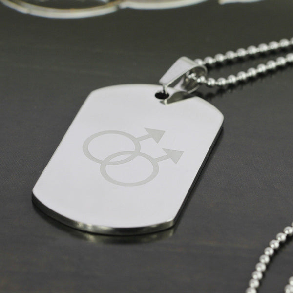 Stainless Steel Male-Male Dog Tag Necklace - Kay&P