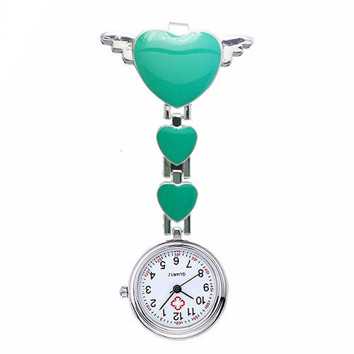 Love Heart Clip-on Nurse Pocket Watch - Kay&P
