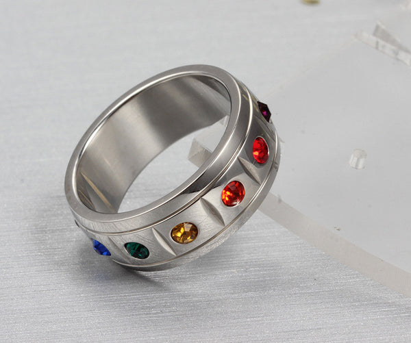 FREE Stainless Steel Rainbow Gem Ring - Kay&P