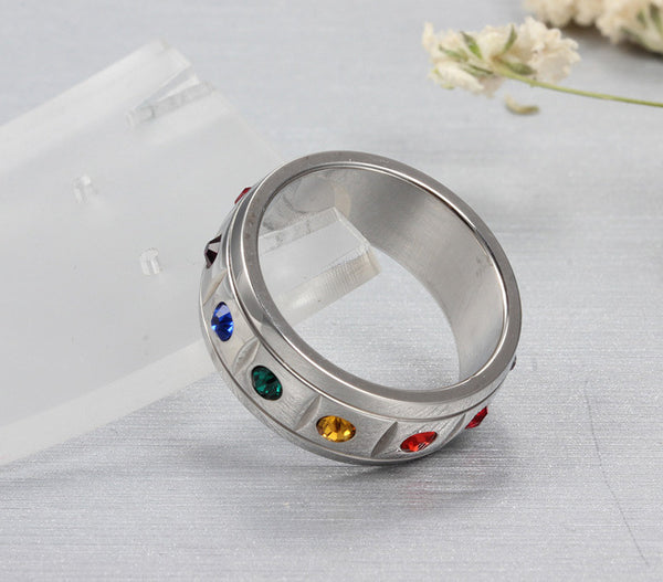FREE Stainless Steel Rainbow Gem Ring - Kay&P