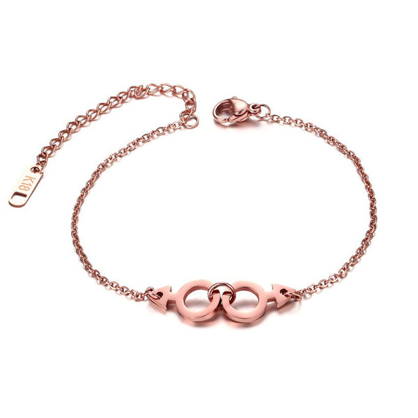 Rose Gold Male-Male Bracelet - Kay&P