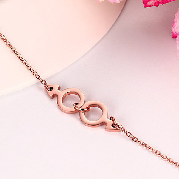 Rose Gold Male-Male Bracelet - Kay&P