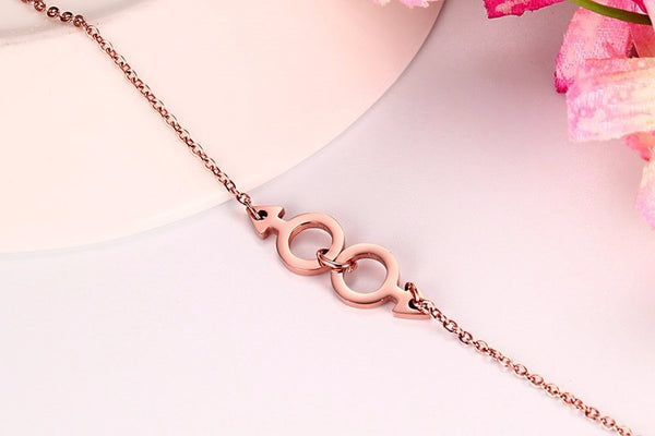 Rose Gold Male-Male Bracelet - Kay&P