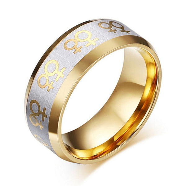 Stainless Steel Gold Female-Female Ring - Kay&P