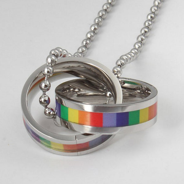 Stainless Steel Double loop Rainbow Necklace - Kay&P