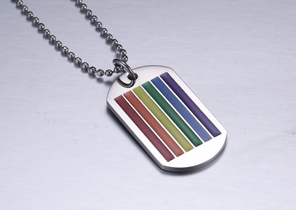 Rainbow Dog Tag Pendant - Kay&P