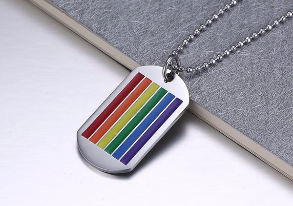 Rainbow Dog Tag Pendant - Kay&P