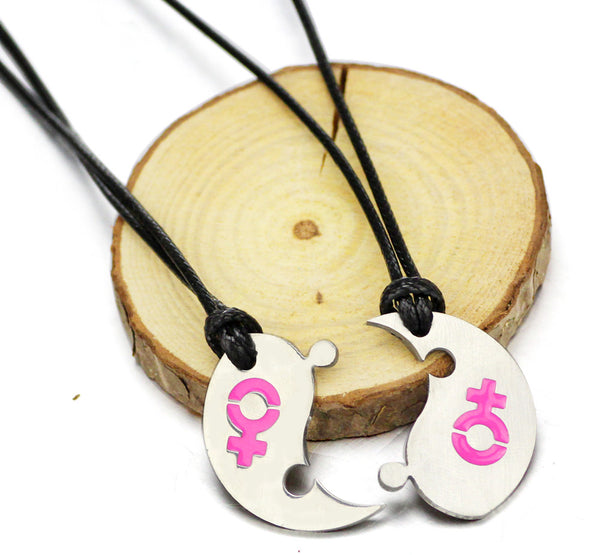2 Piece Female-Female Yin Yang Pendants Necklaces - Kay&P