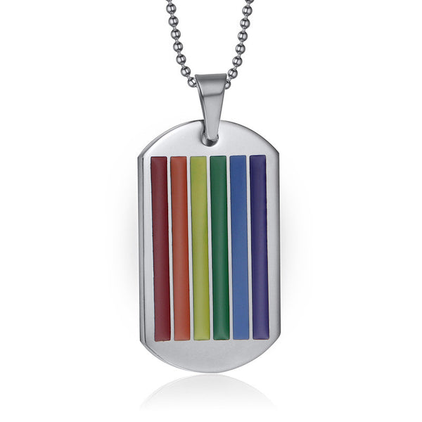 Rainbow Dog Tag Pendant - Kay&P