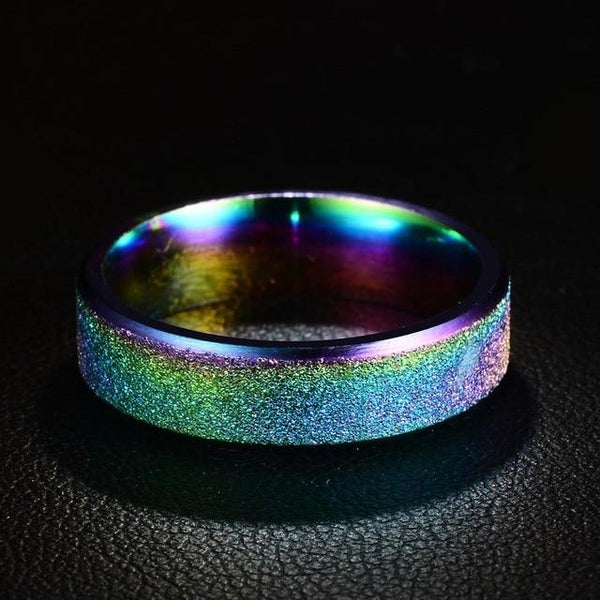 FREE Rainbow Titanium Style Dusted Finish Ring - Kay&P