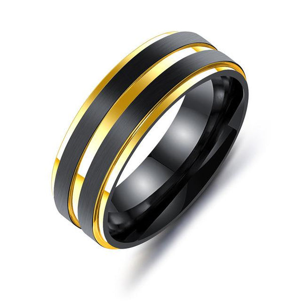 FREE LGBT Mens Black Rainbow Feature Ring - Kay&P