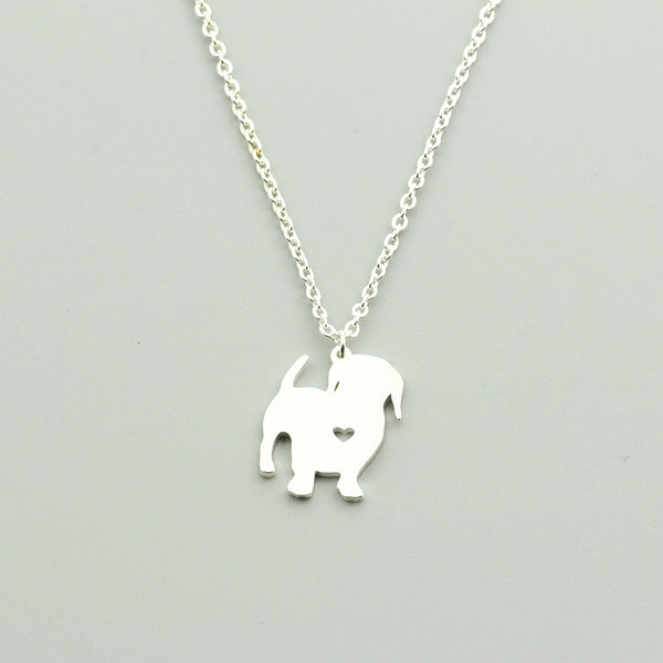 Puppy Sausage Dog Heart Necklace - Kay&P