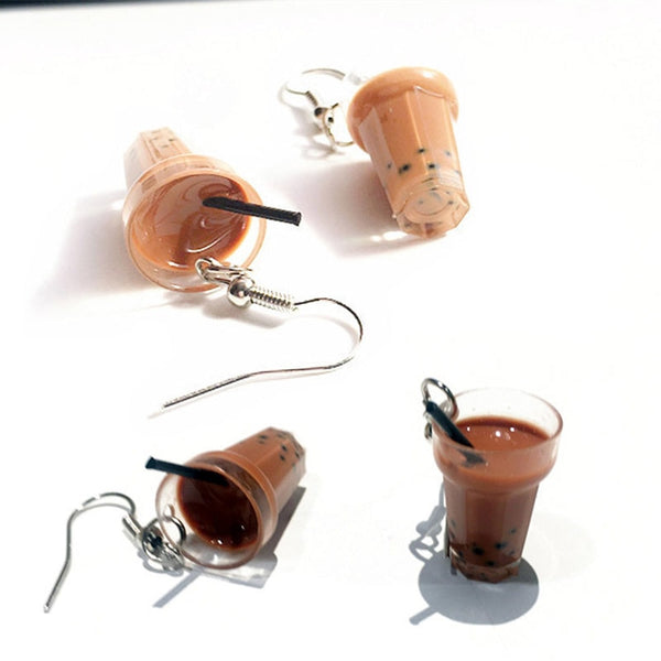 Boba Bubble Pearl Milk Tea Earrings - Kay&P
