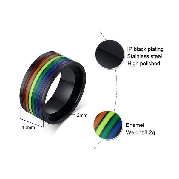 FREE Stainless Steel Enamel Rainbow Ring - Kay&P