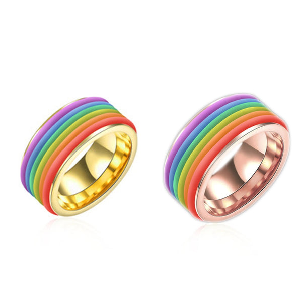 Stainless Steel Rainbow Silicone Ring - Kay&P
