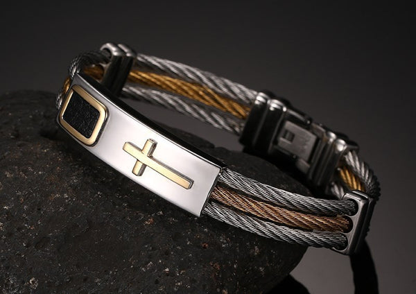 Stainless Steel Cross Bracelet - Kay&P