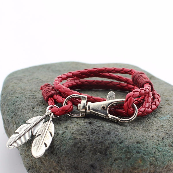FREE Leather Weaved Feather Bracelet - Kay&P