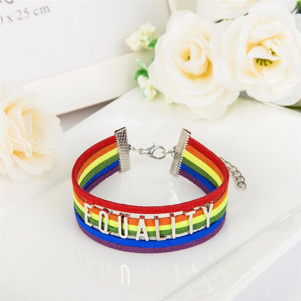 Rainbow Bracelet - Equality, Pride, Heart - Kay&P