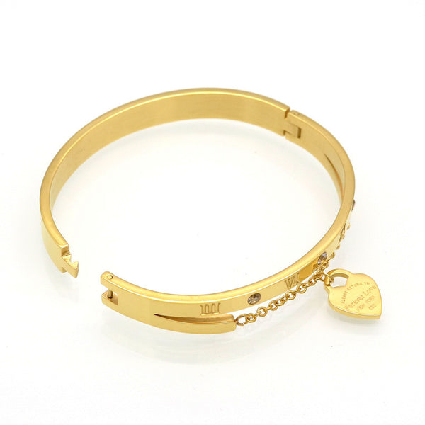 Classical Heart Bangle with Gems - Kay&P